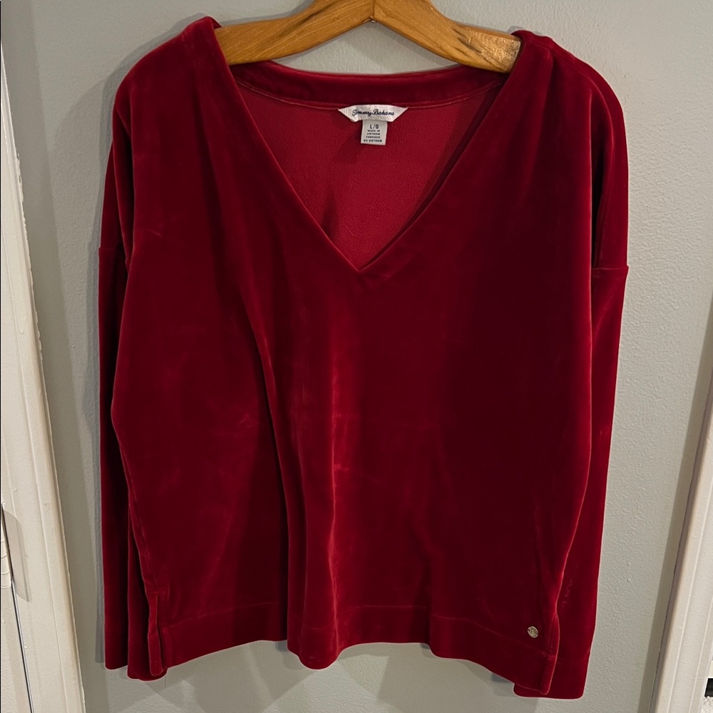 Tommy Bahama Vibrant Red velvet Top